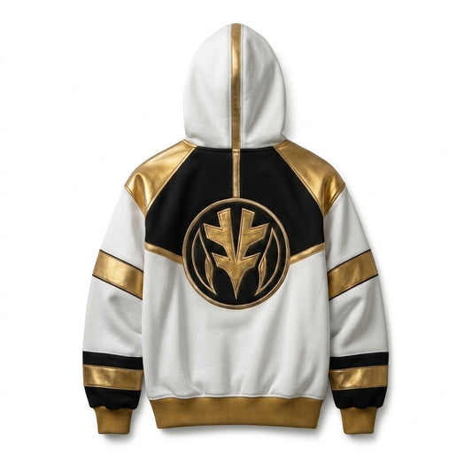 Ranger Full-Zip Mask Hoodie — White Ranger back